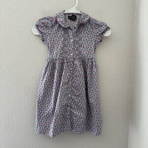 Ralph Lauren Little Girl Cotton Dress Front Buttons Closure Short Puffy Sleeves